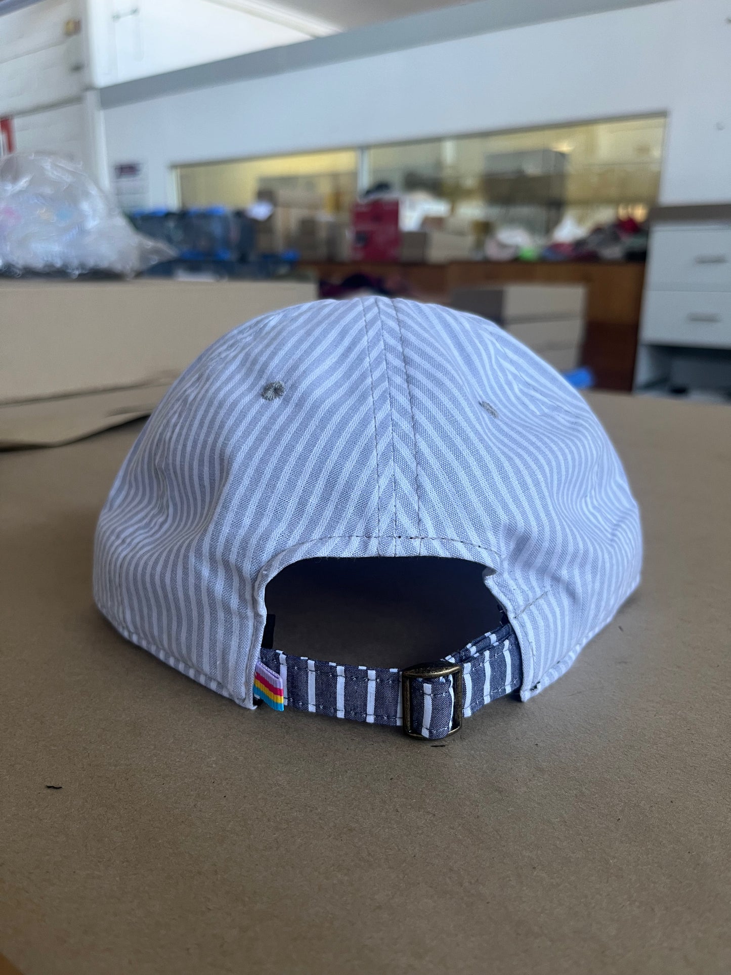 Cap with Light Pin Stripe Tulip  flower  in ABC colours